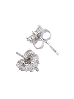 white metal studs earring - 15145959 - Standard Image - 3