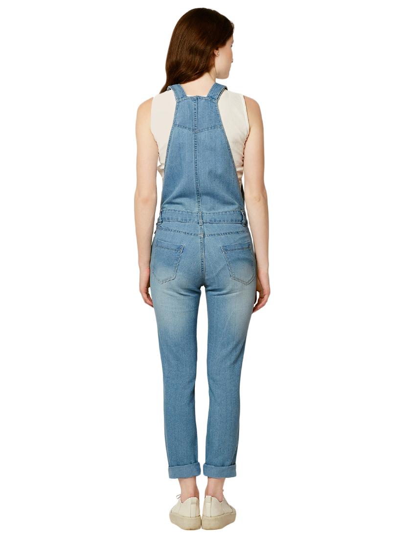 solid blue denim dungaree - 15146707 - Zoom Image - 3