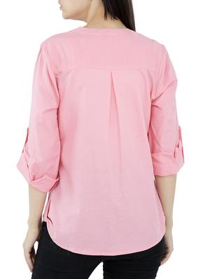 pink solid rayon shirt - 15146800 - Standard Image - 3