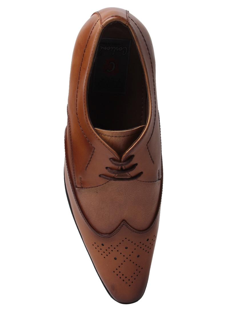 tan leatherette lace-up derby - 15146860 - Zoom Image - 3