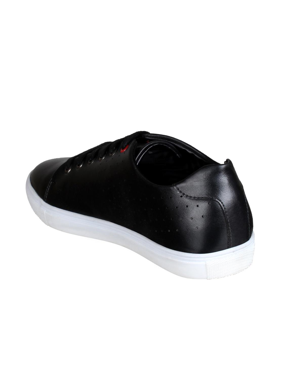 black leatherette lace up sneaker - 15153441 - Zoom Image - 3