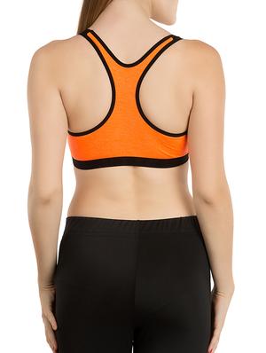 orange cotton sports bra - 15153691 - Standard Image - 3