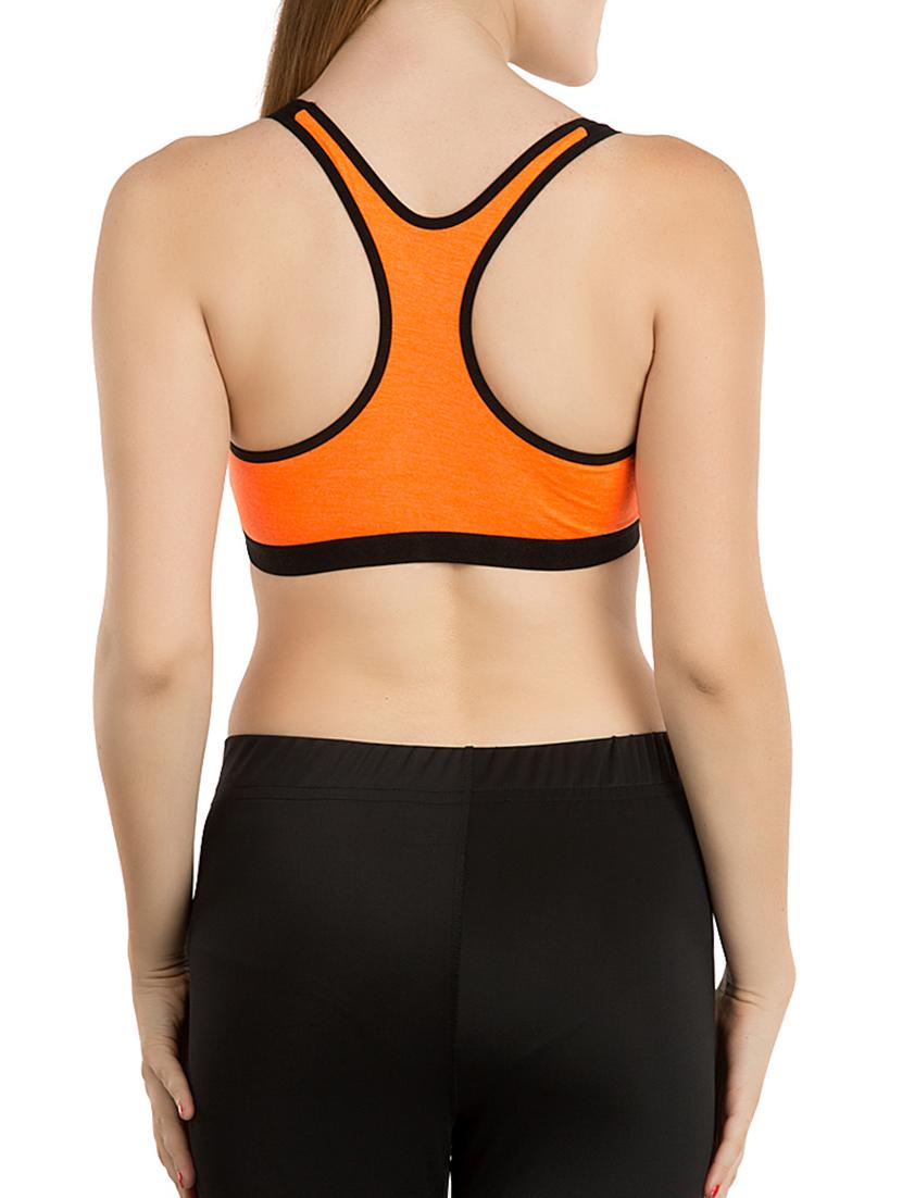 orange cotton sports bra - 15153691 - Zoom Image - 3