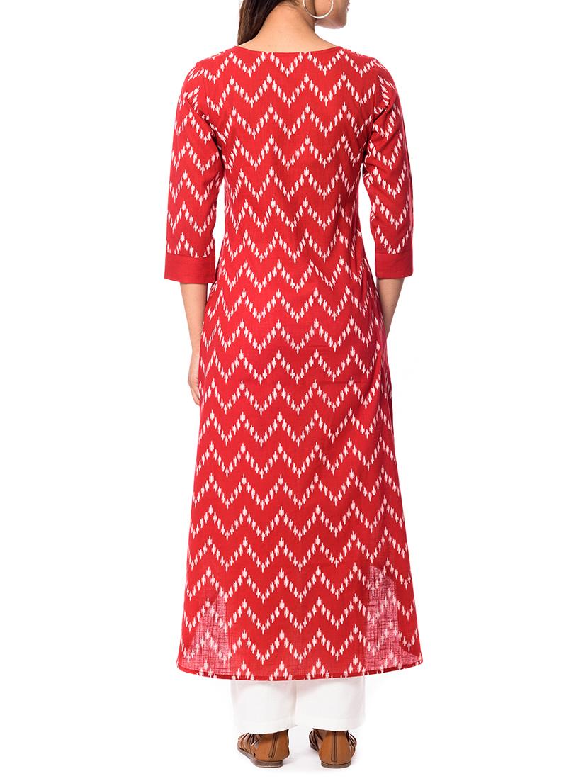 high low chevron kurta - 15155430 - Zoom Image - 3