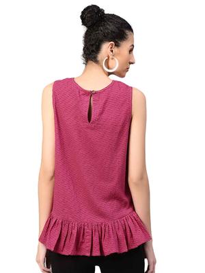 gathered hem key hole back top - 15155462 - Standard Image - 3