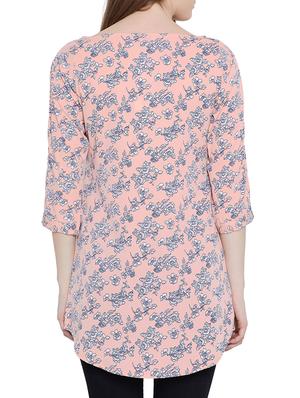 pink crepe printed tunic - 15156087 - Standard Image - 3