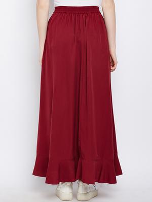 red solid ruffled palazzo - 15158510 - Standard Image - 3