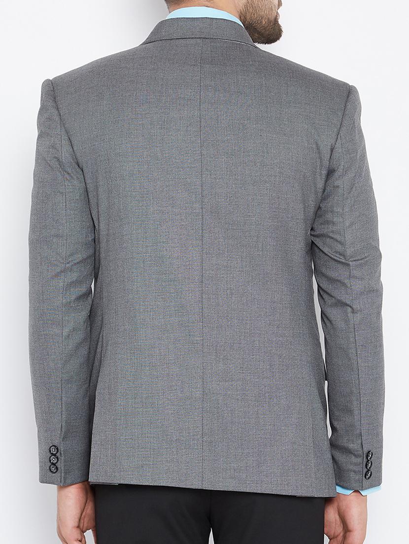 grey poly wool formal blazer - 15162090 - Zoom Image - 3