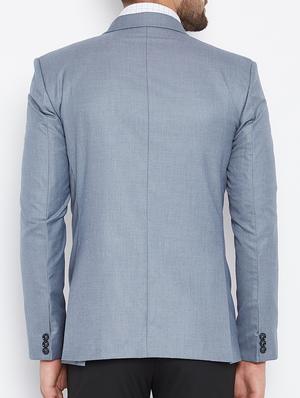 blue poly wool formal blazer - 15162091 - Standard Image - 3