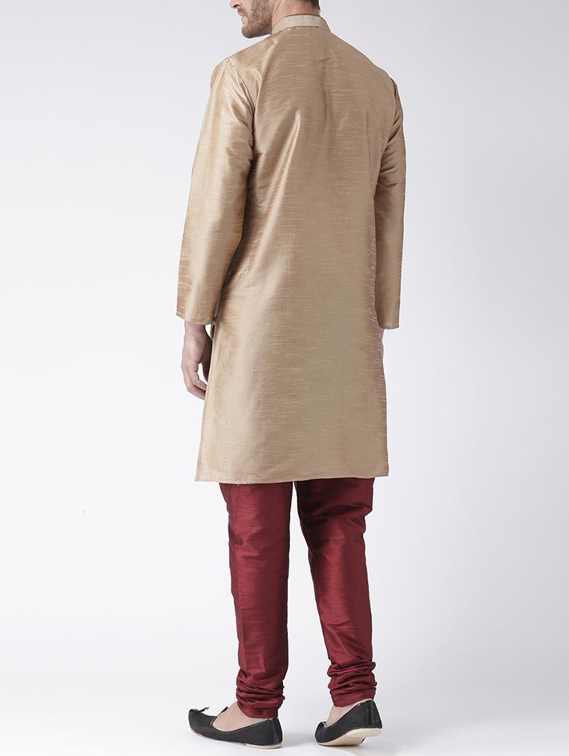brown silk blend kurta pyjama set - 15162293 - Zoom Image - 3