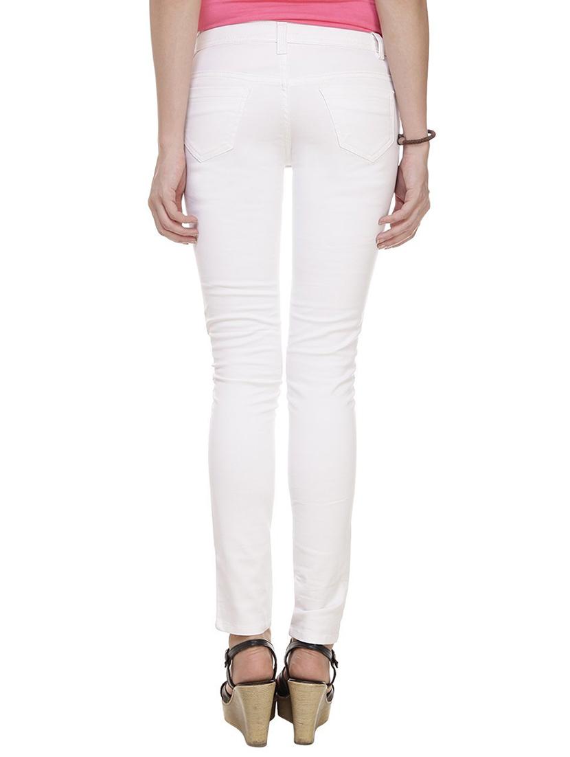 white solid denim jeans - 15162345 - Zoom Image - 3