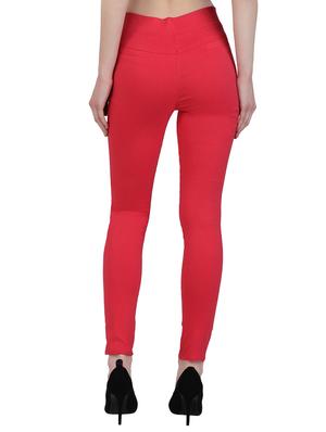 red cotton jeggings - 15162454 - Standard Image - 3