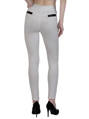 white cotton jeggings - 15162458 - Standard Image - 3