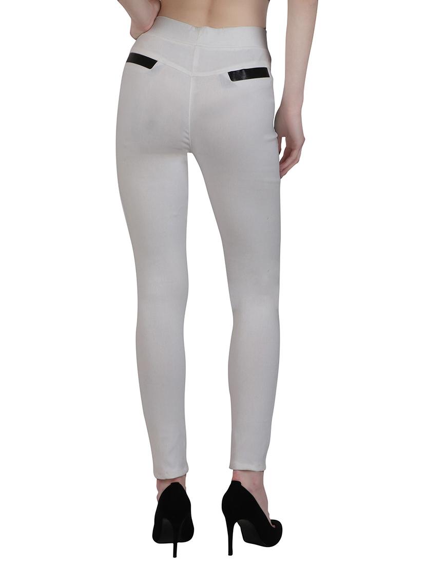 white cotton jeggings - 15162458 - Zoom Image - 3