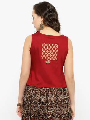 red viscose blouse - 15162931 - Standard Image - 3