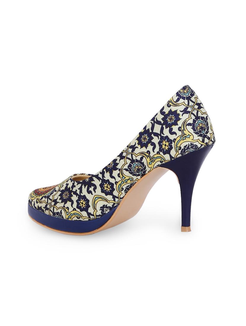 blue fabric slip on pumps - 15163651 - Zoom Image - 3
