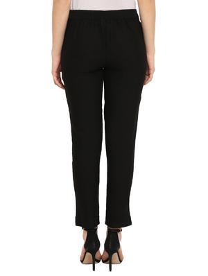 black cotton trouser - 15164775 - Standard Image - 3
