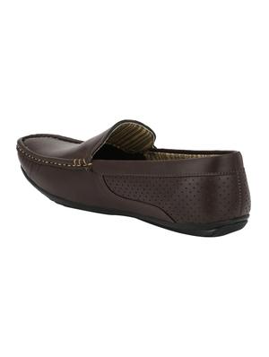 brown leatherette slip on loafer - 15166559 - Standard Image - 3