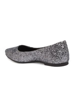 grey faux leather slip on ballerina - 15168174 - Standard Image - 3