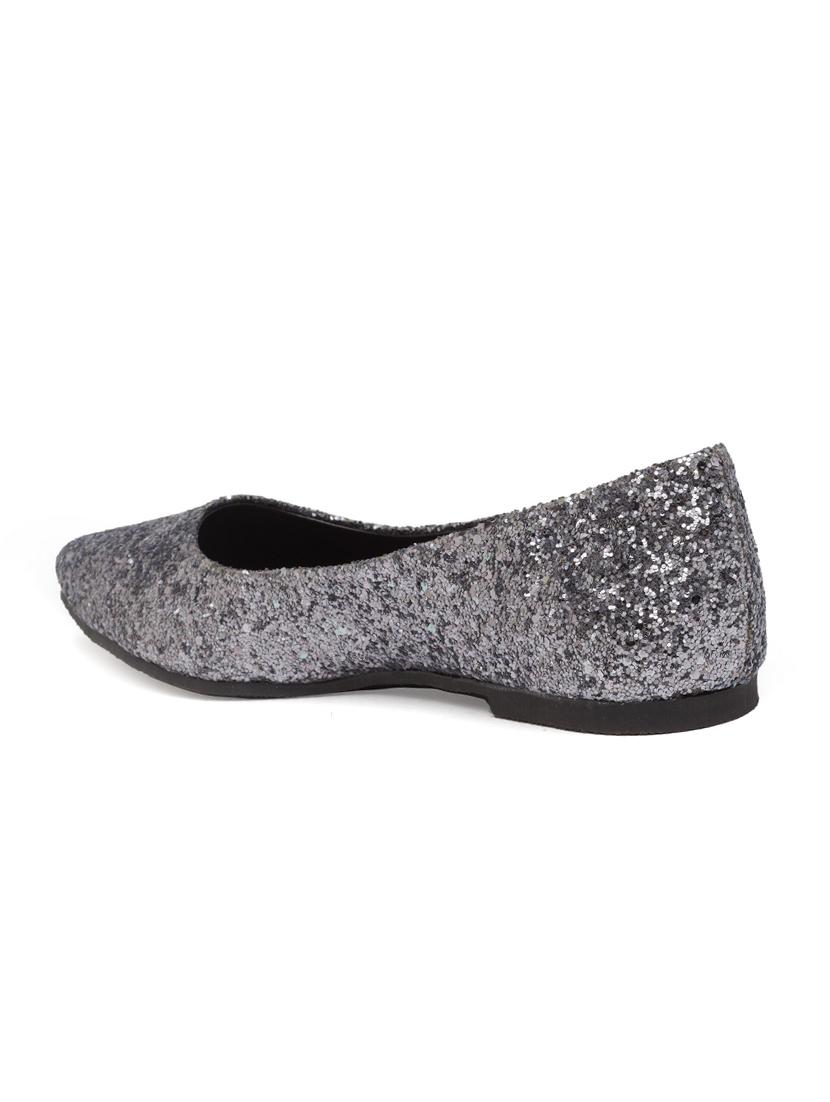 grey faux leather slip on ballerina - 15168174 - Zoom Image - 3