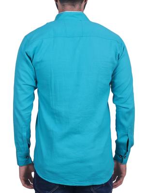 blue cotton casual shirt - 15168589 - Standard Image - 3