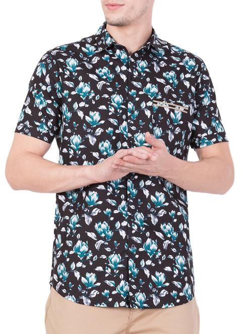 black cotton casual shirt - 15168661 - Standard Image - 1