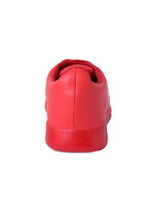 red leatherette lace up sneaker - 15169245 - Standard Image - 3