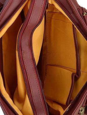 maroon leatherette (pu) regular handbag - 15169578 - Standard Image - 3