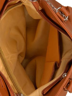 tan leatherette (pu) regular handbag - 15169589 - Standard Image - 3