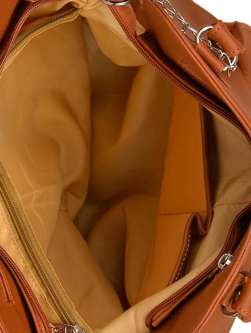 tan leatherette (pu) regular handbag - 15169589 - Zoom Image - 3