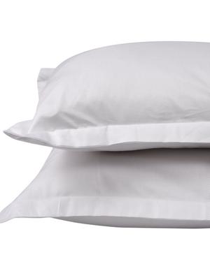 300 TC 100% Cotton Damask Self Checkered Design, White Color, Pair Of Regular Size Pillow Covers - 15170378 - Standard Image - 3