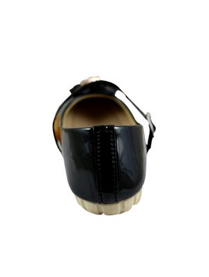 black leatherette flat ballerina - 15171016 - Standard Image - 3