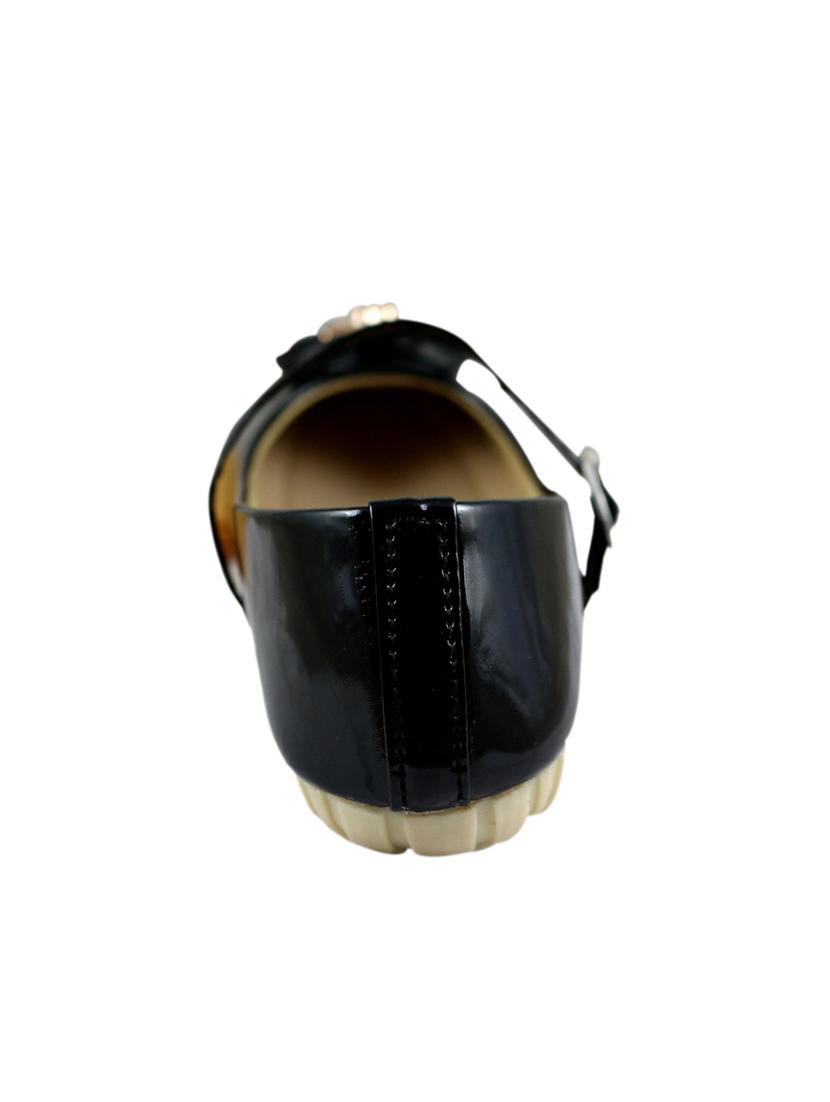 black leatherette flat ballerina - 15171016 - Zoom Image - 3