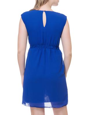solid blue georgette blouson dress - 15171162 - Standard Image - 3