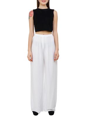 white viscose palazzos - 15172723 - Standard Image - 3