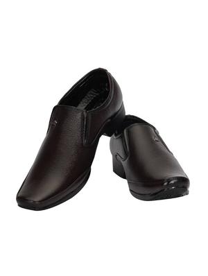 brown Leatherette formal slip on - 15173164 - Standard Image - 3