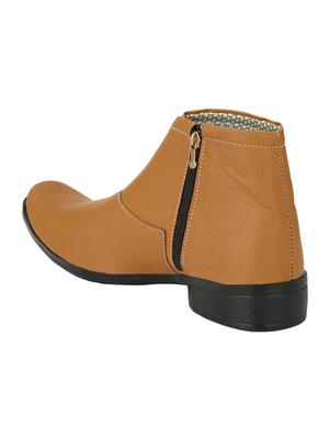 tan Leather slip on boot - 15173354 - Standard Image - 3