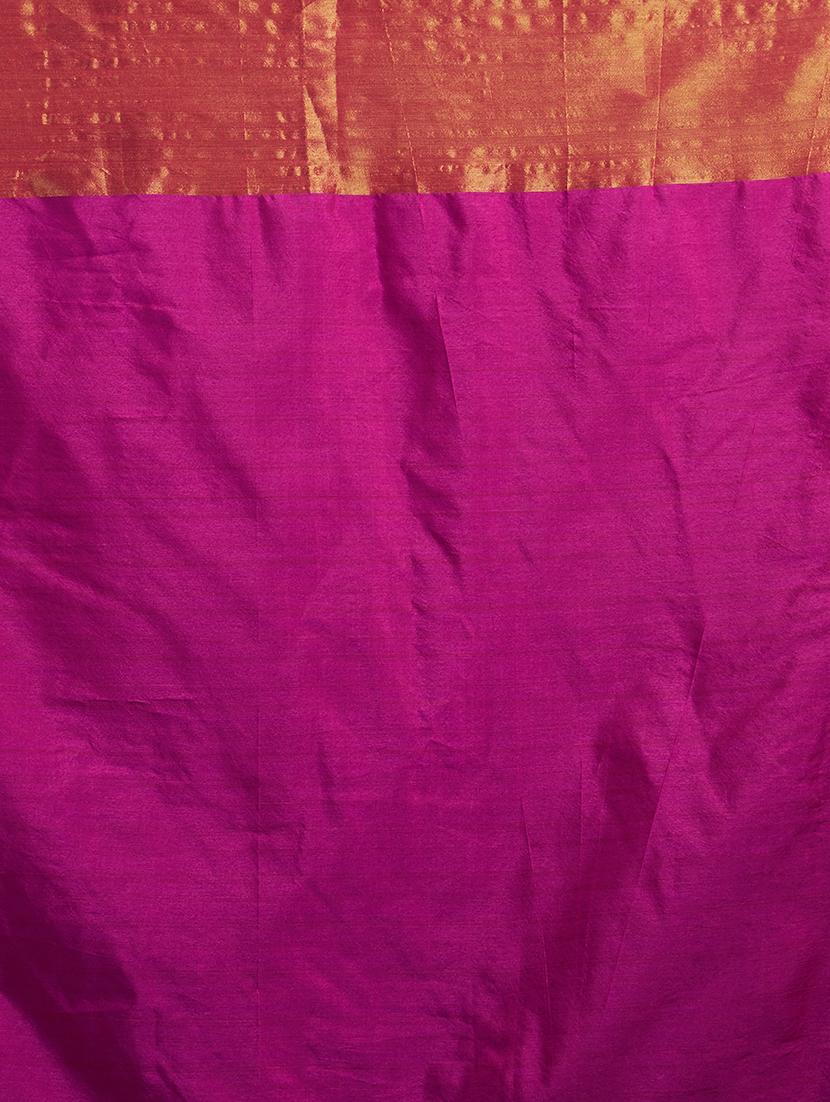 magenta art silk bordered saree with blouse - 15173435 - Zoom Image - 3