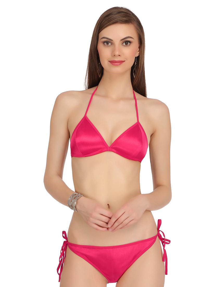 set of 3 multi colored satin bikini sets - 15175251 - Zoom Image - 6