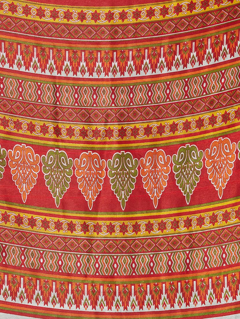 set of 2 multicolor silk blend printed saree combo with blouse - 15176545 - Zoom Image - 6