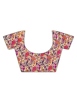set of 2 multicolor silk blend printed saree combo with blouse - 15176610 - Standard Image - 3