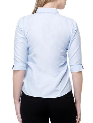 light blue solid cotton shirt - 15177096 - Standard Image - 3