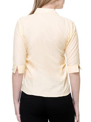 solid beige cotton shirt - 15177109 - Standard Image - 3