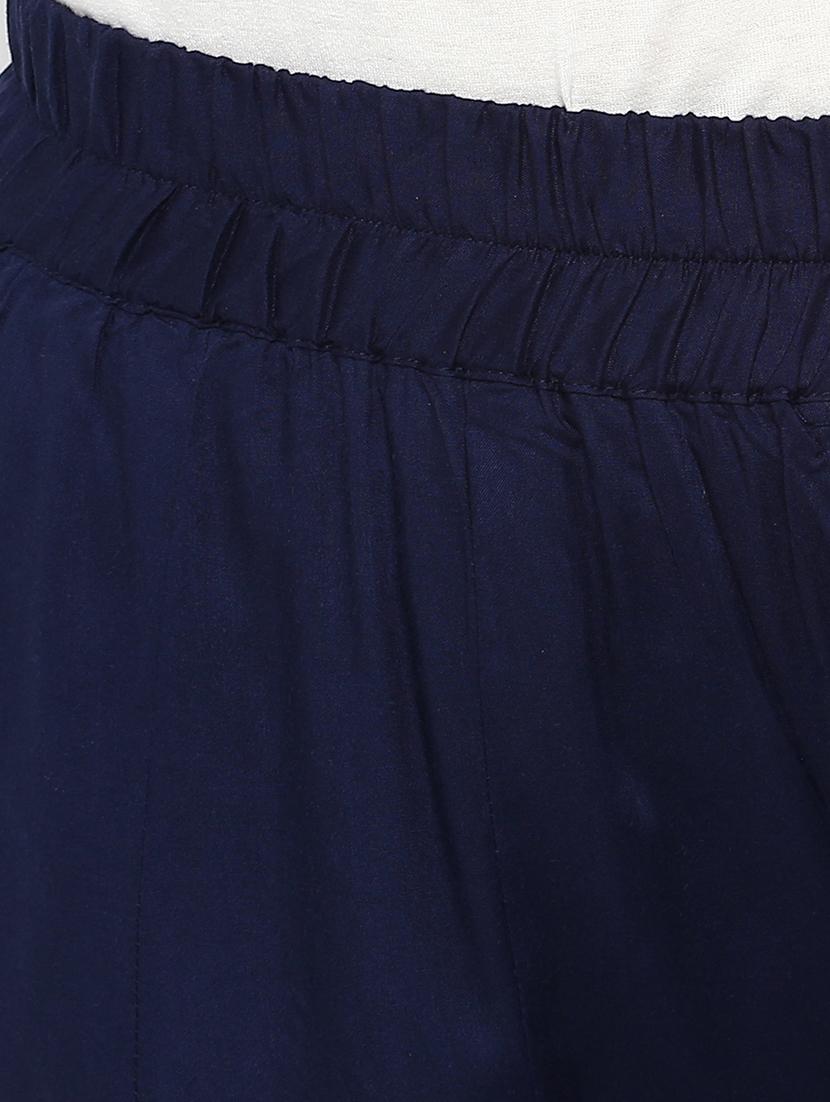 navy blue solid rayon palazzo - 15177110 - Zoom Image - 6
