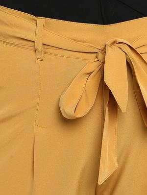 yellow solid straight palazzo - 15177119 - Standard Image - 6