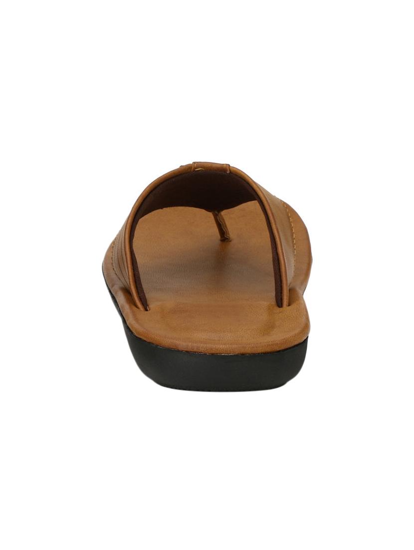 brown Leatherette toe separator slipper - 15177228 - Zoom Image - 3