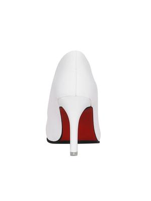 white faux leather slip on pumps - 15177301 - Standard Image - 3
