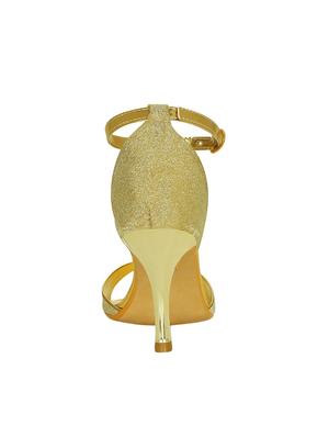 gold faux leather ethnic sandals - 15177309 - Standard Image - 3