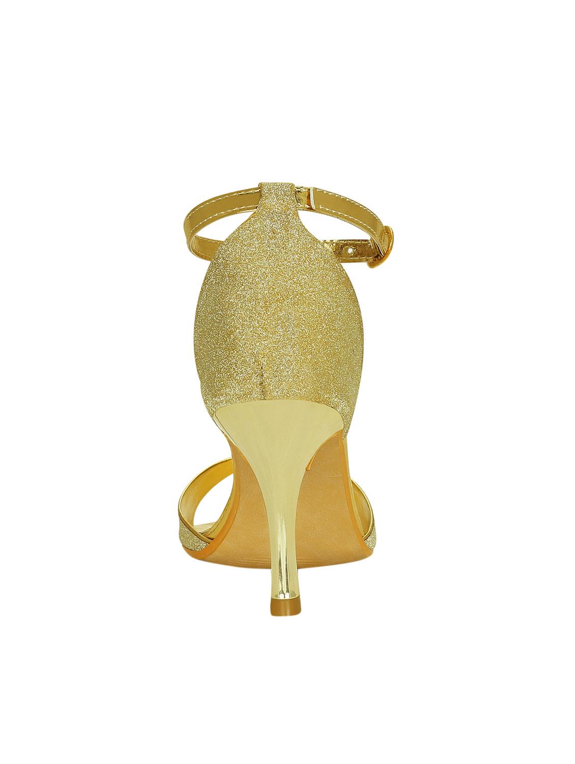 gold faux leather ethnic sandals - 15177309 - Zoom Image - 3