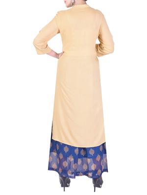beige cotton straight solid kurta - 15178578 - Standard Image - 3